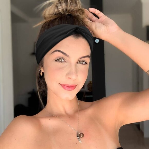 Turban Headbands for Women Boho Wide Women's Headbands for Hair Non Slip Twist H - Picture 2 of 6